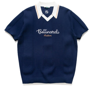 Malbon Golf x Bettinardi Knit Polo - Maritime Blue