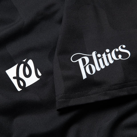 Malbon Golf Performance Mesh Paneled Polo - Black