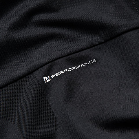Malbon Golf Performance Mesh Paneled Polo - Black