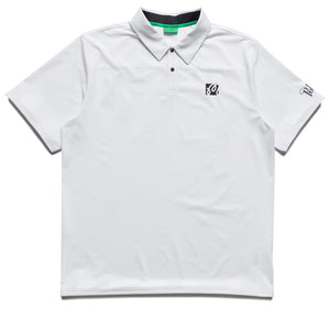 Malbon Golf Performance Mesh Paneled Polo - White