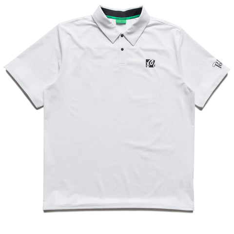 Malbon Golf Performance Mesh Paneled Polo - White