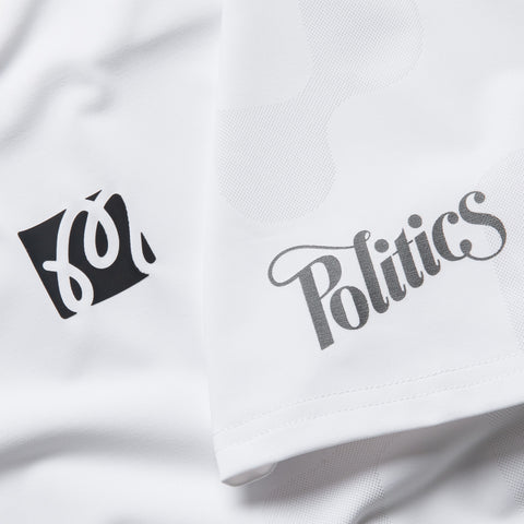 Malbon Golf Performance Mesh Paneled Polo - White