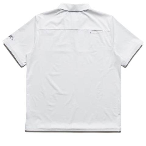 Malbon Golf Performance Mesh Paneled Polo - White