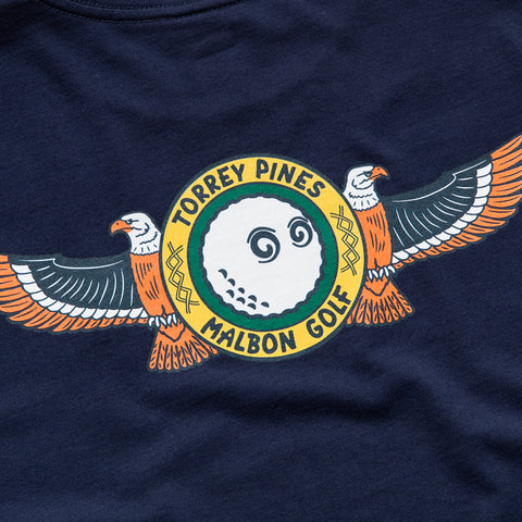 Malbon Golf x Torrey Pines Bermuda Eagle Tee - Baritone Blue