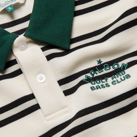 Malbon Golf Fairway Bass Club Polo - Ivory Stripe