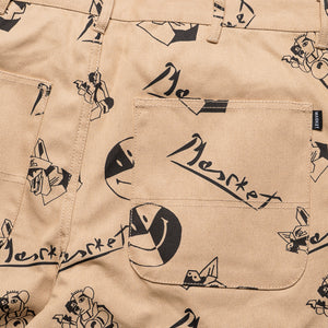 Market Smiley Cubism Work Pants - Khaki