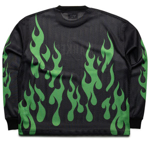 Market Toxic Flames L/S Mesh Tee - Black/Green