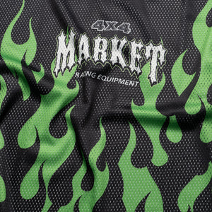 Market Toxic Flames L/S Mesh Tee - Black/Green