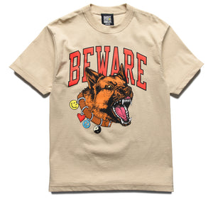 Market Smiley Beware My Collar Tee - Wood Ash