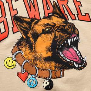 Market Smiley Beware My Collar Tee - Wood Ash