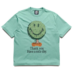 Market Smiley Bonsai Tree Tee - Malachite Green