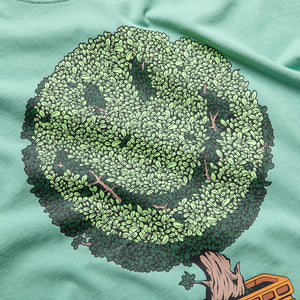 Market Smiley Bonsai Tree Tee - Malachite Green