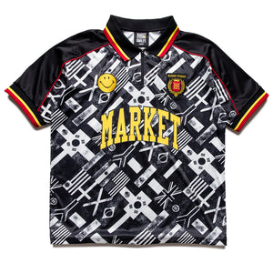Market Smiley International Flags Soccer Jersey - Black/White