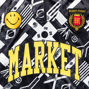 Market Smiley International Flags Soccer Jersey - Black/White