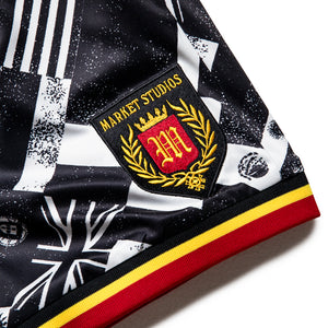Market Smiley International Flags Soccer Shorts - Black/White