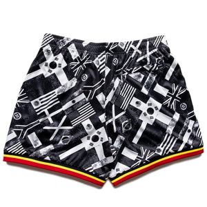Market Smiley International Flags Soccer Shorts - Black/White