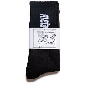 Metalwood Studio Metal Logo Crew Socks - Black