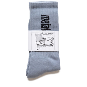 Metalwood Studio Metal Logo Crew Socks - Dusty Blue