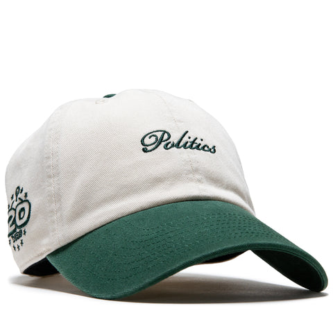 Politics x Mitchell & Ness 1904 Twill Strapback - Cream/Forest