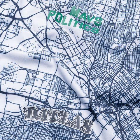 Politics x Dallas Mavericks x Mitchell & Ness Map Tee - White