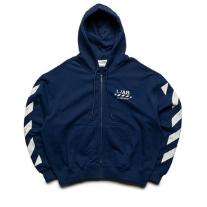 L/AB c/o Off-White Diagonal Full Zip Hoodie - Marine