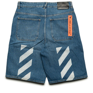 L/AB c/o Off-White Diagonal Denim Short - Steel Indigo