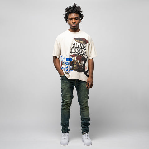 CRTFD Allover Print Mash Up Tee - Natural