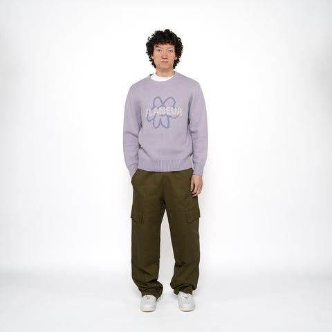 Flaneur Flower Doodle Jacquard Sweater - Purple