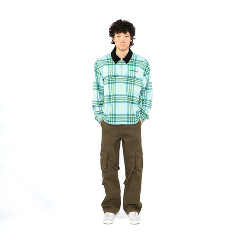 Awake NY Plaid Flannel Shirt - Turquoise