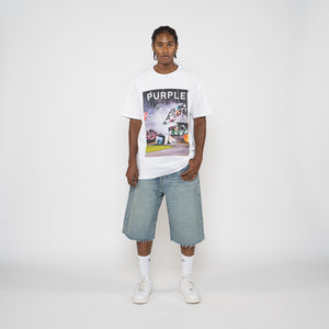 Purple Brand Textured Inside Out Tee - White