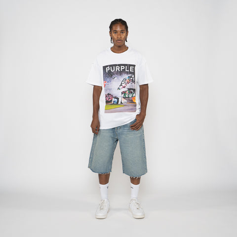 Purple Brand Textured Inside Out Tee - White