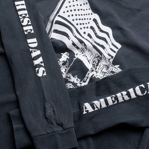 One Of These Days American Flag L/S Tee - Washed Black