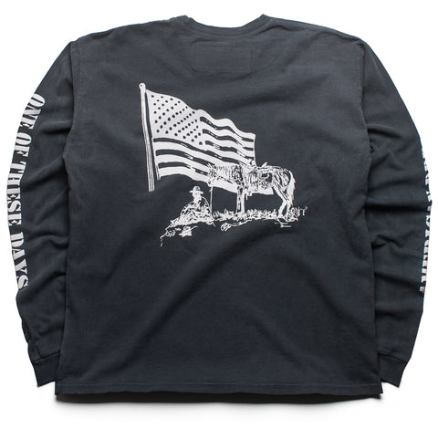 One Of These Days American Flag L/S Tee - Washed Black