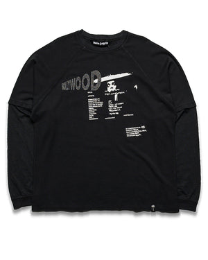 Palm Angels Neon Boulevard Double Layer L/S Tee - Anthracite