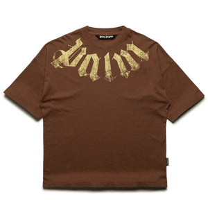 Palm Angels Big Neck Logo Loose Tee - Brown