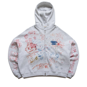 Paly Hollywood Joshua Tree Double Zip Hoodie - Heather Grey/Multi