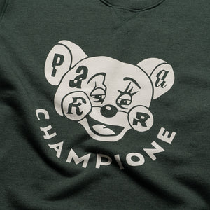 Parra Tired Champione Crewneck - Pine Green