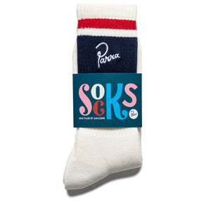 Parra Signature Striped Crew Socks - White