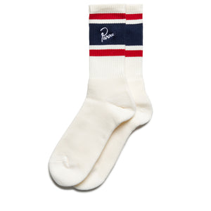 Parra Signature Striped Crew Socks - White