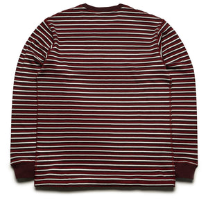 Parra Tripped Stripes Pique L/S Tee - Dark Red