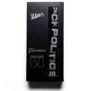 Politics F*ck Politics Boxer Briefs (3 Pack) - Black