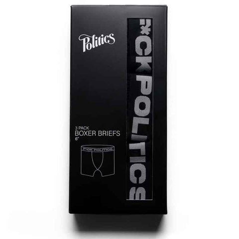 Politics F*ck Politics Boxer Briefs (3 Pack) - Black