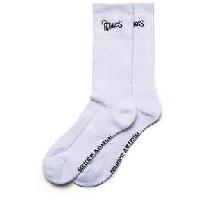 Politics Script Logo Socks - White