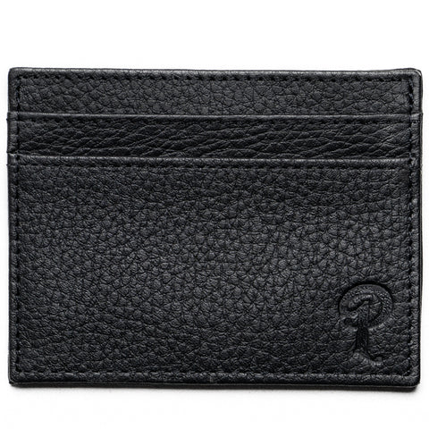 Politics Leather Card Holder - Black