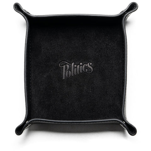 Politics Leather Valet Tray - Black