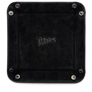 Politics Leather Valet Tray - Black