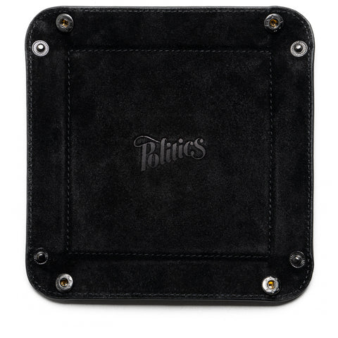 Politics Leather Valet Tray - Black