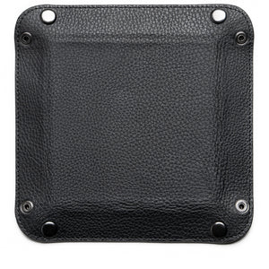 Politics Leather Valet Tray - Black
