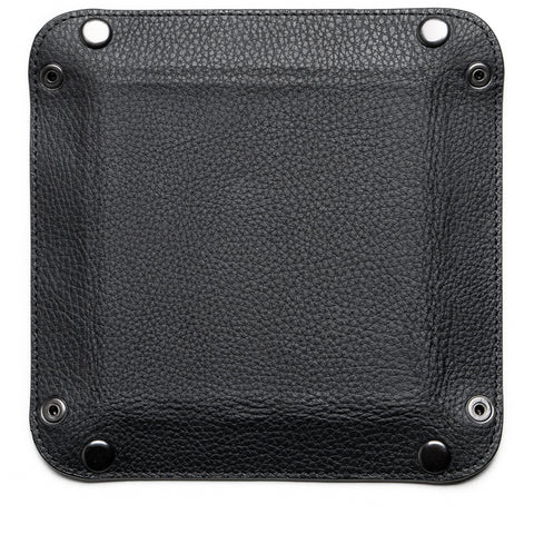 Politics Leather Valet Tray - Black