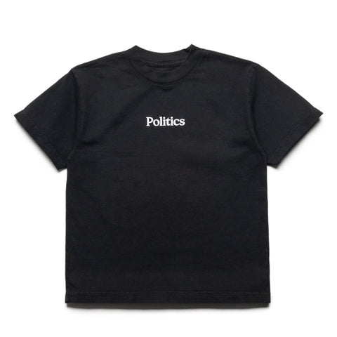 Kids Politics Serif Logo Tee - Off Black
